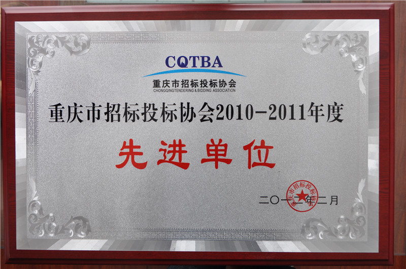 2010-2011重庆招标投标协会先进单位